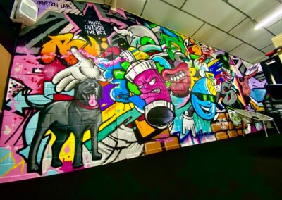 Graffiti wall in Neon Six Four Studio